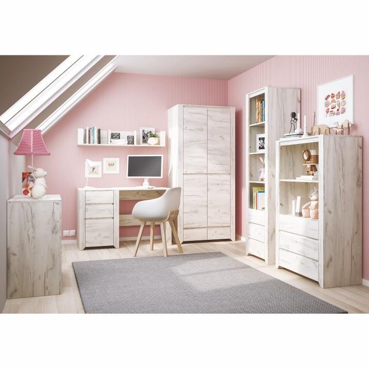 Rohová skriňa, 96cm, kombinovaná, biela craft, ANGEL typ 21 2D