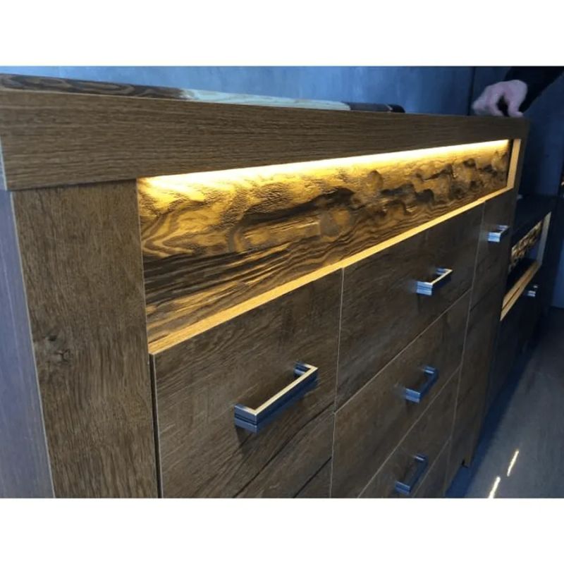 Komoda, 76cm, kombinovaná, jaseň tmavý, INFINITY 06