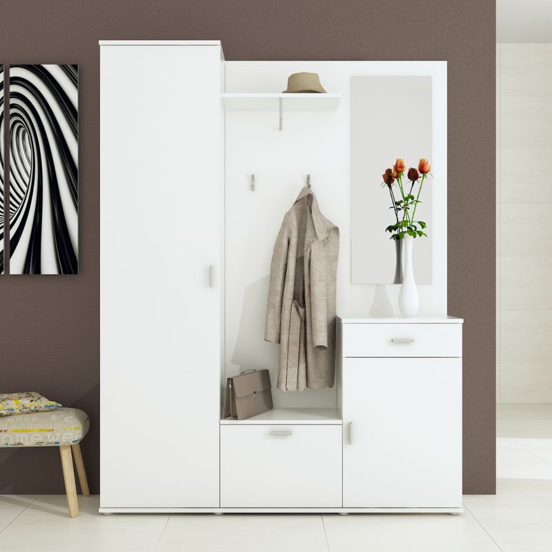 Predsieňová zostava, 144cm, biela, AMALIA