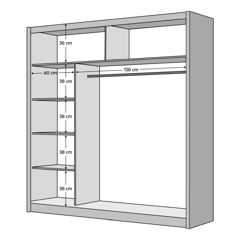 Skriňa, 203cm, kombinovaná, dub sonoma, sivá, MERINA 203