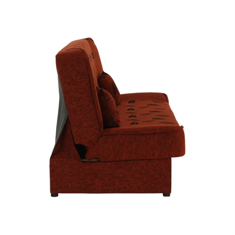 Pohovka, rozkladacia, látka tehla + vzor, ASIA NEW