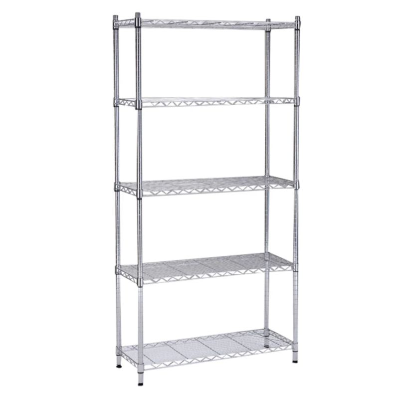 Regál, 90cm, 5-policový, chróm, JUVEN