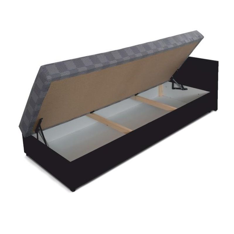 Váľanda, s úložným priestorom, látka čierna a sivá, pravá, JUDIT