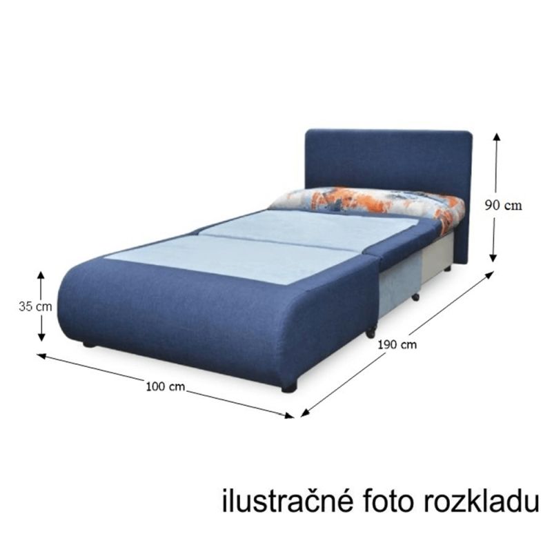 Kreslo, rozkladacie, tmavo sivá látka, KENY NEW