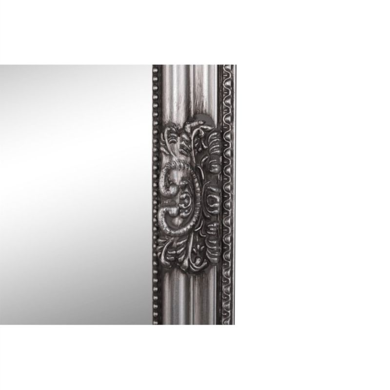 Zrkadlo, 66x96cm, drevený rám strieborný, MALKIA TYP 11