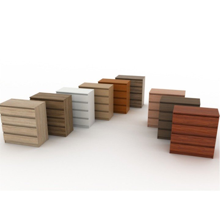 Komoda, 90cm, 3 šuplíková, biela, HANY NEW 003