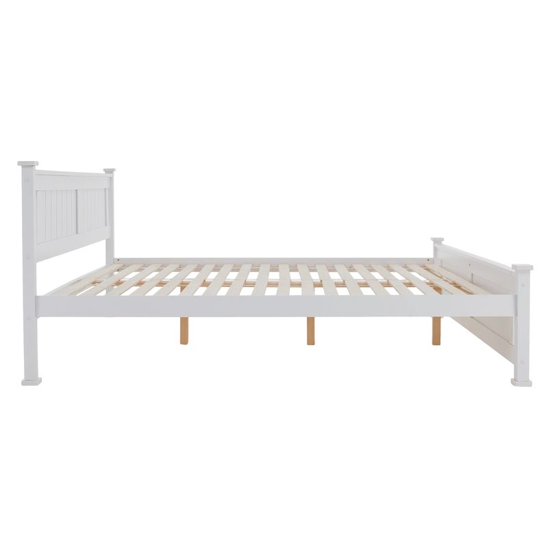 Manželská posteľ, 180x200, s roštom, biela, LUCAS NEW