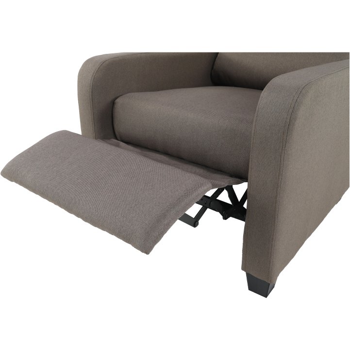 Kreslo, polohovacie, relaxačné, hnedá látka, TURNER