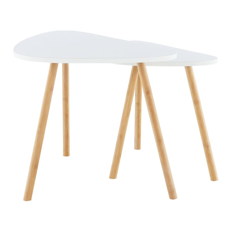 Sada dvoch konferenčných stolíkov, biely, prírodný, BISMAK