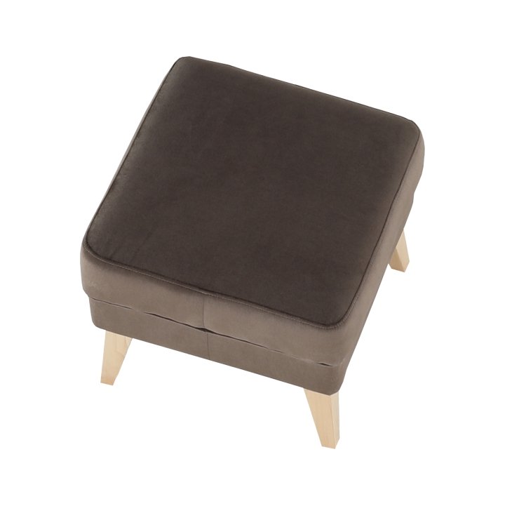 Taburet, 50cm, látka taupe sivohnedá, drevo buk, Rodeza