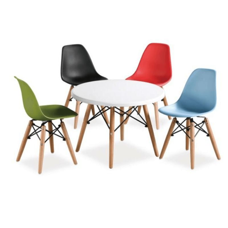 Jedálenský stôl, okrúhly 60cm, MDF, biely, buk, GAMIN NEW 60