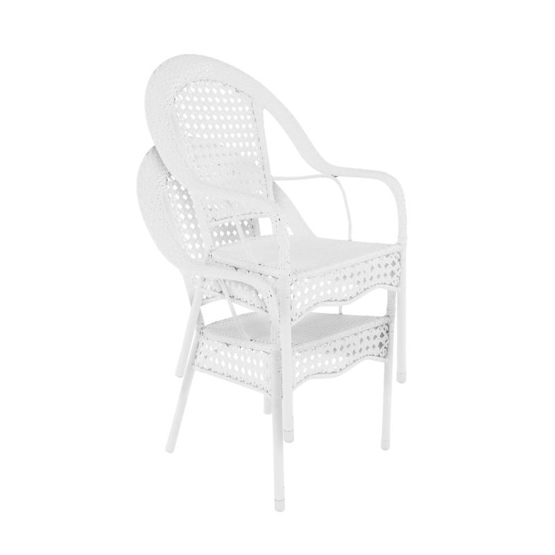 Záhradný set, 1+4, biely, KOVEN