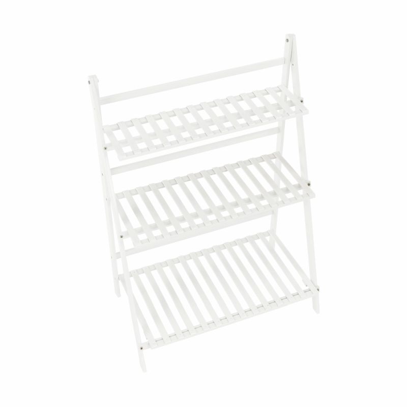 Regál, 70cm, bambus, biely, NEPEL TYP 1