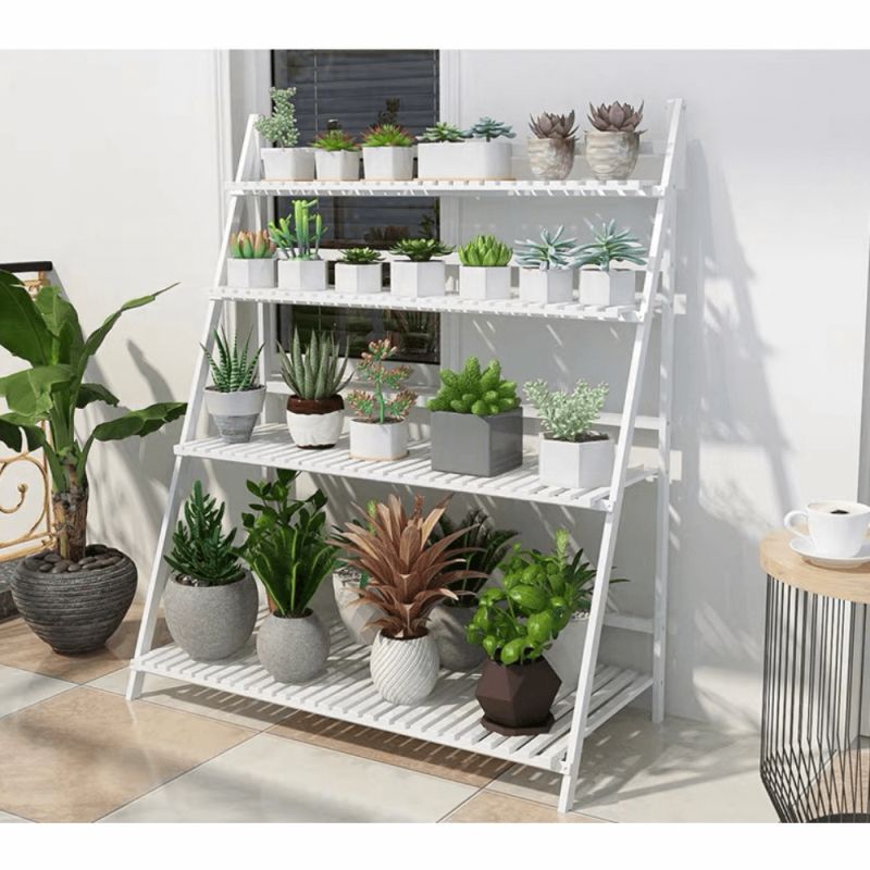 Regál, 70cm, bambus, biely, NEPEL TYP 2