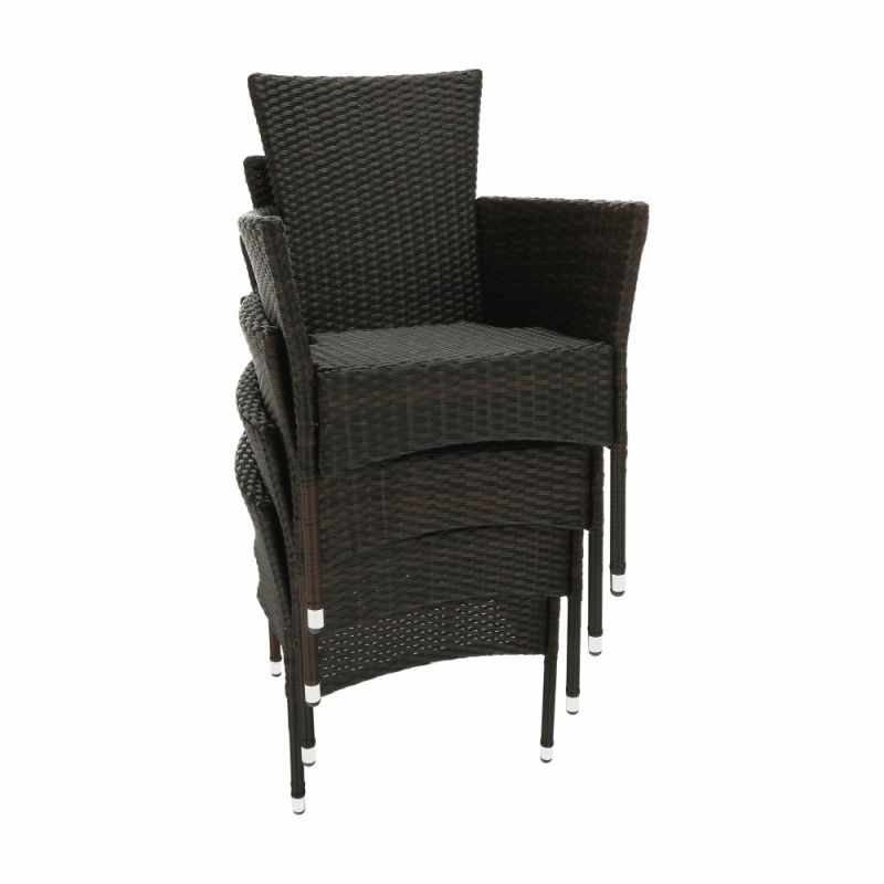 Záhradný, 9-dielny, ratanový set, hnedá, béžová, MENIBOR