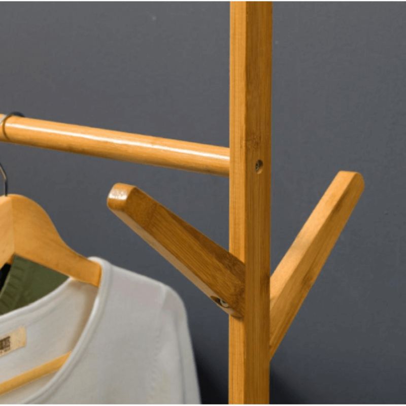 Pojazdný vešiak, prírodný, bambus, šírka 80cm, VIKIR TYP 2