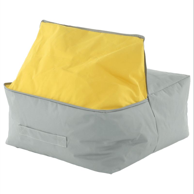 Sedací vak, 50cm, sivý, žltý, látka, ALIMOR