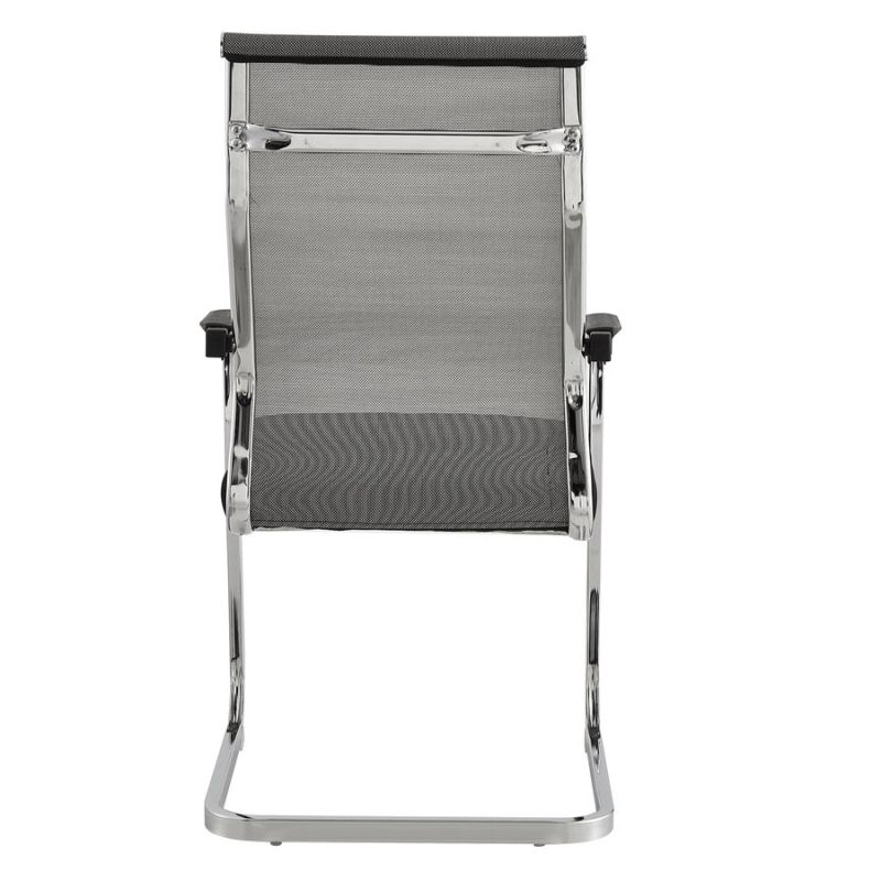 Zasadacia stolička, sivá a čierna sieťovina, kov chróm, RIMALA NEW