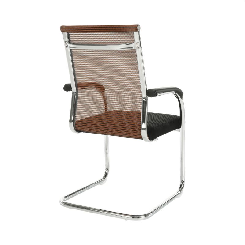 Zasadacia stolička, čierna a hnedá sieťovina, kov strieborný, ESIN