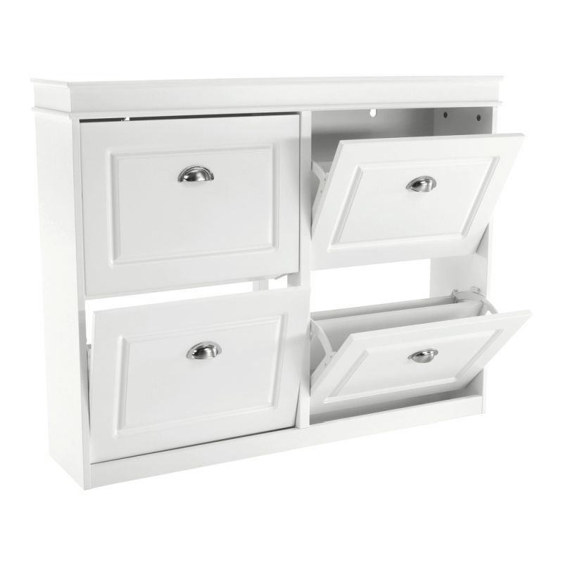 Botník, 105cm, 4-radový, biely, SEBER TYP 5