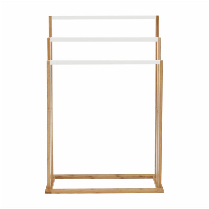 Stojan na uteráky, 54cm, bambus, prírodný, biely, KOMO NEW