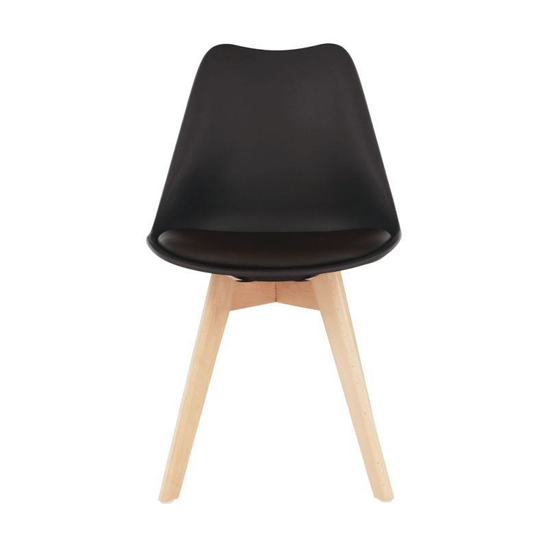 Stolička jedálenská, tmavohnedá ekokoža, nohy buk, BALI 2 NEW