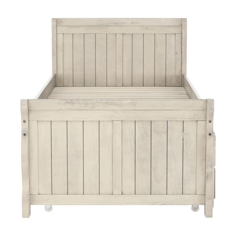 Posteľ s prístelkou, 90x200cm, antická biela, ANTIKO