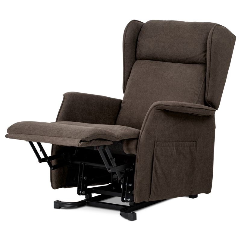 Elektrické polohovacie kreslo hnedé, TV-1190 BR2, relaxačné