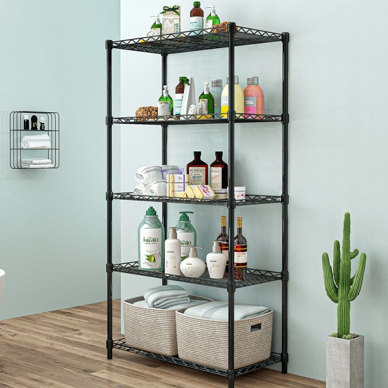 Regál, 56cm, 5-policový, čierny, SUER TYP 2