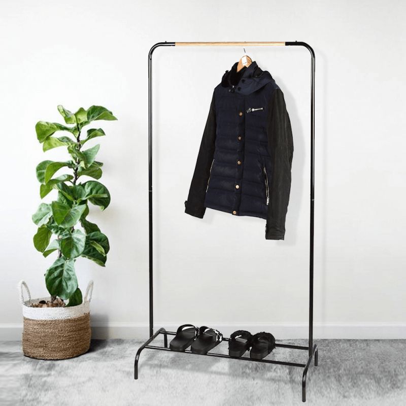 Vešiak, čierny kov, drevo prírodné, RAPSO