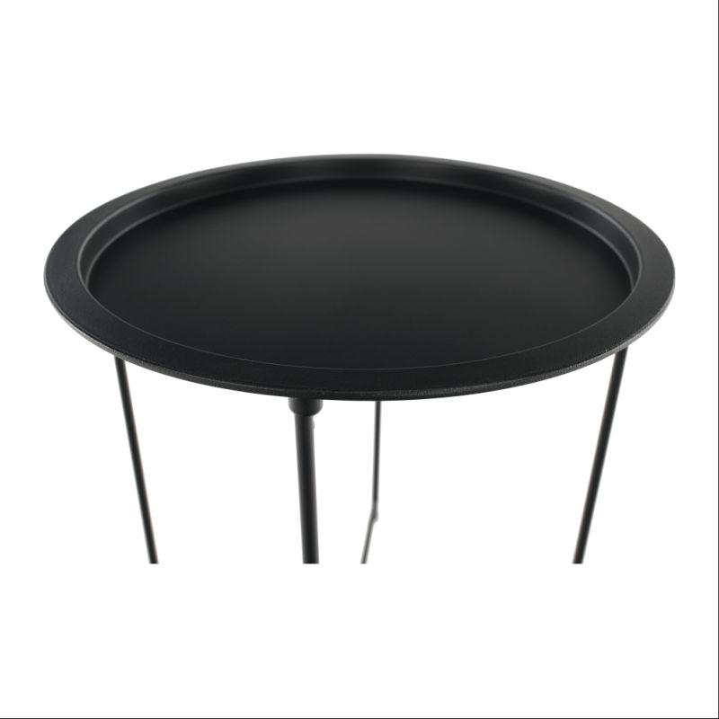 Príručný stolík s odnímateľnou táckou, 47x47cm, čierny, RENDER