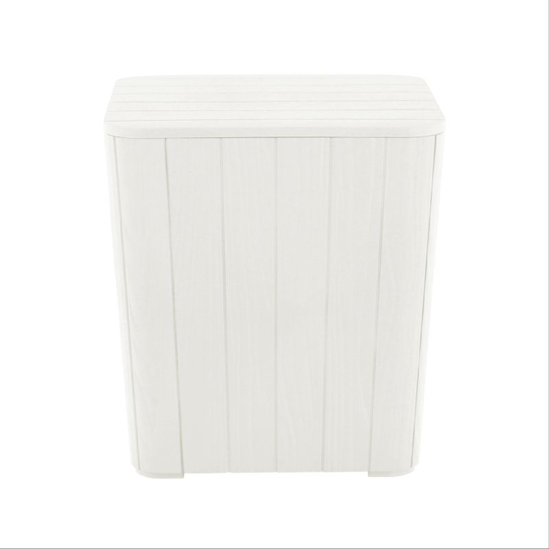 Záhradný úložný box, príručný stolík, biely, plast, IBLIS