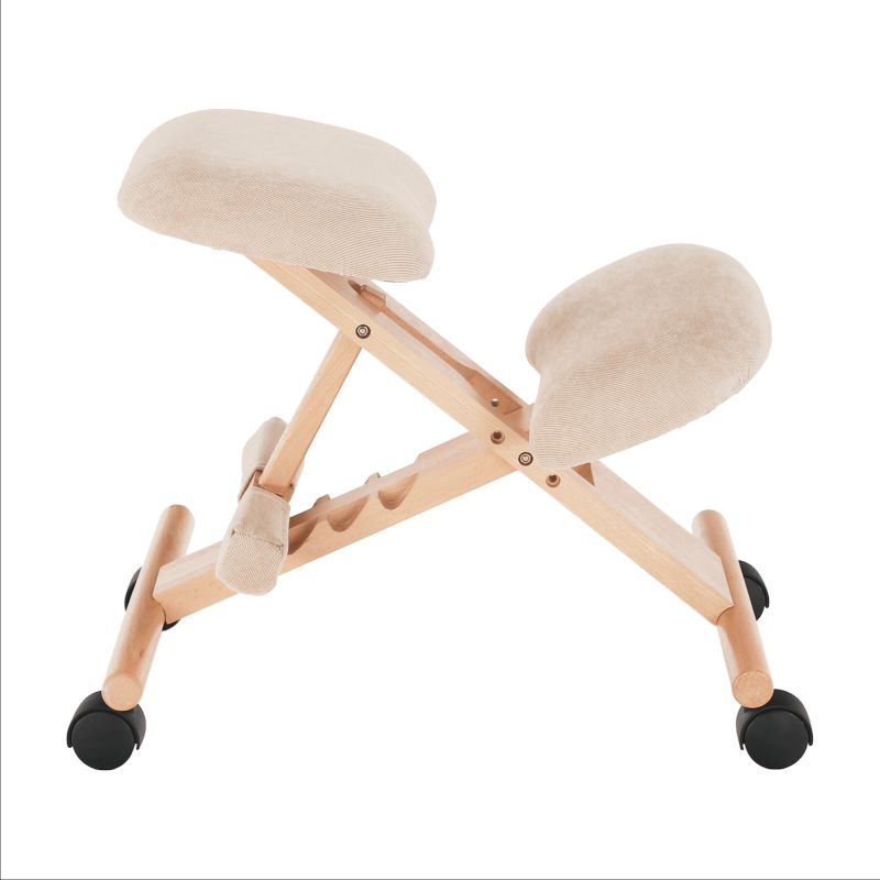 Ergonomická kľakačka, 46cm, krémová látka, buk, GROCO