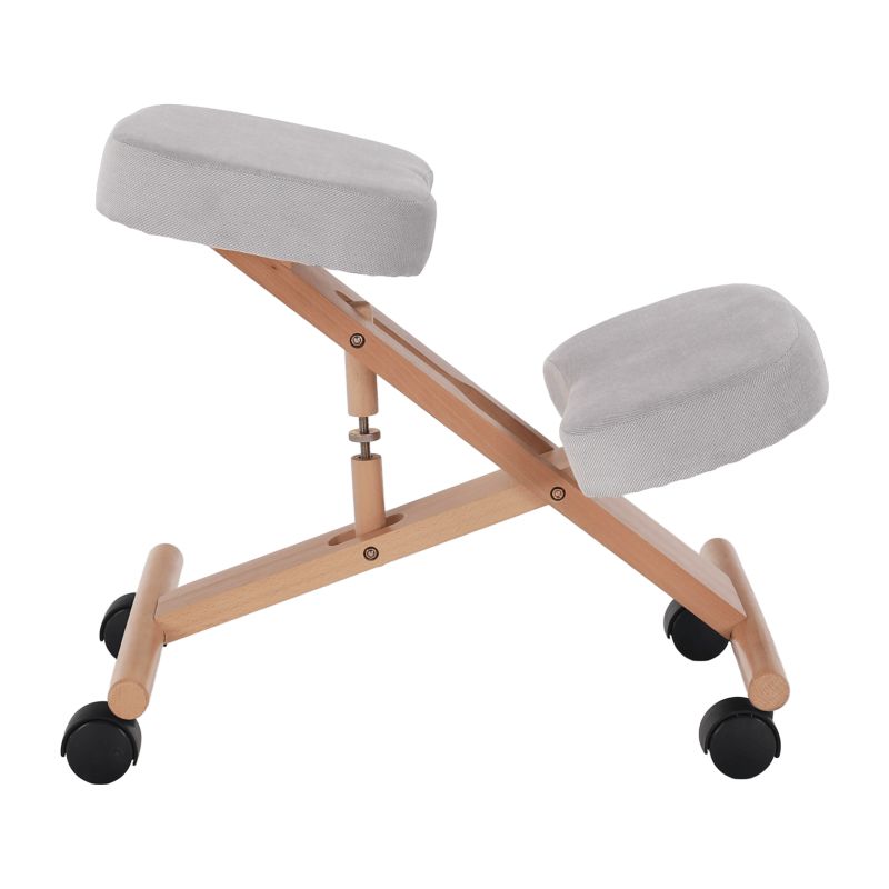 Ergonomická kľakačka, sivohnedá Taupe látka, buk, FLONET