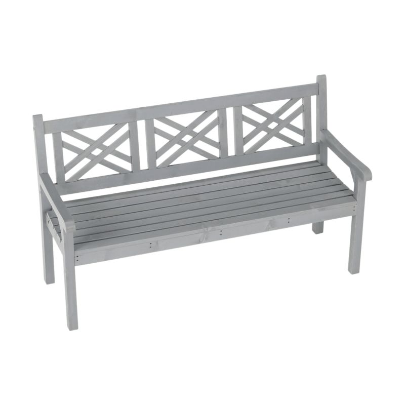 Záhradná lavička, 150cm, masív, sivý, FABLA