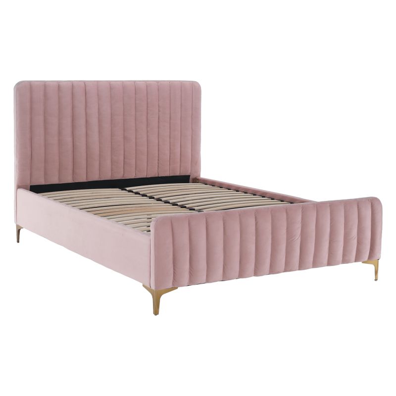 Manželská posteľ, 180x200, s roštom, ružová, KAISA