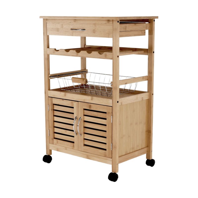 Servírovací vozík, 56cm, prírodný, NAVID