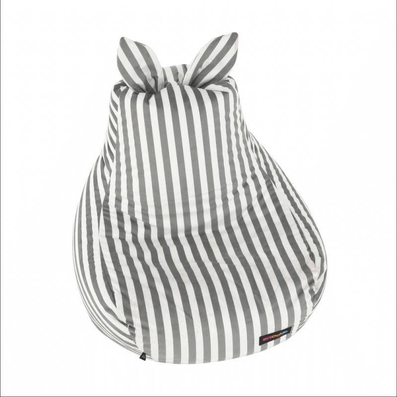 Sedací vak, 50cm, biela, sivá látka, LAPIN