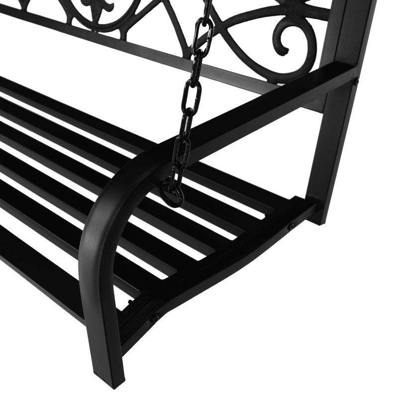 Záhradná hojdačka, závesná, kov, čierna, ABEA