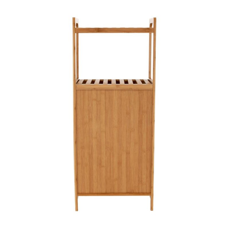 Kôš na bielizeň, 40cm, bambus prírodný, sivá látka, KERI NEW