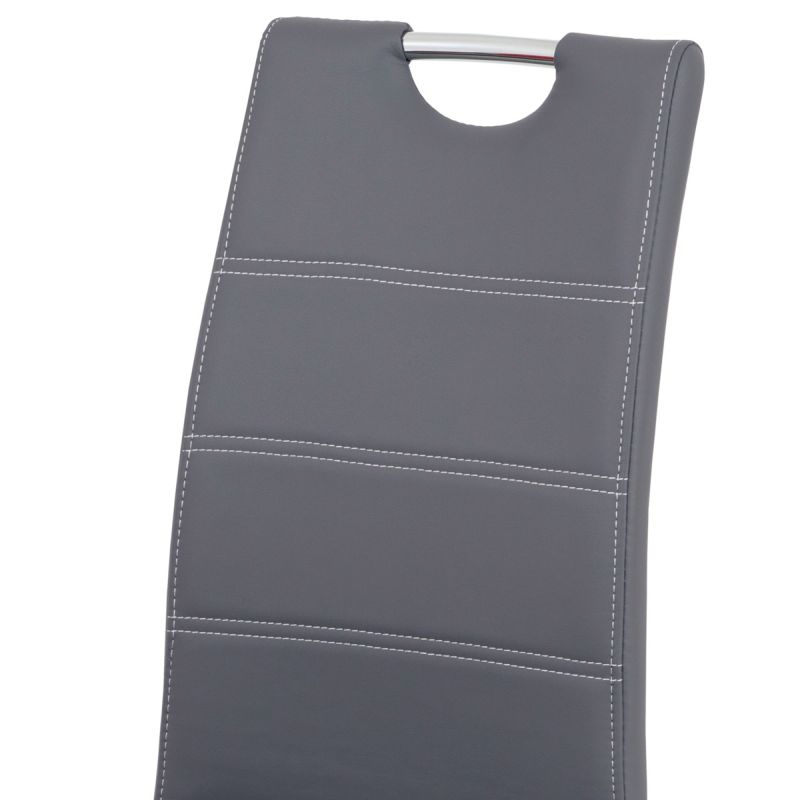 Jedálenská stolička, sivá, ekokoža, HC-484 GREY