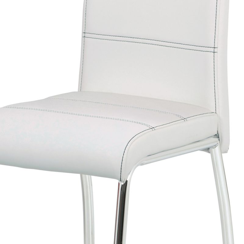 Jedálenská stolička, biela, ekokoža, HC-484 WT