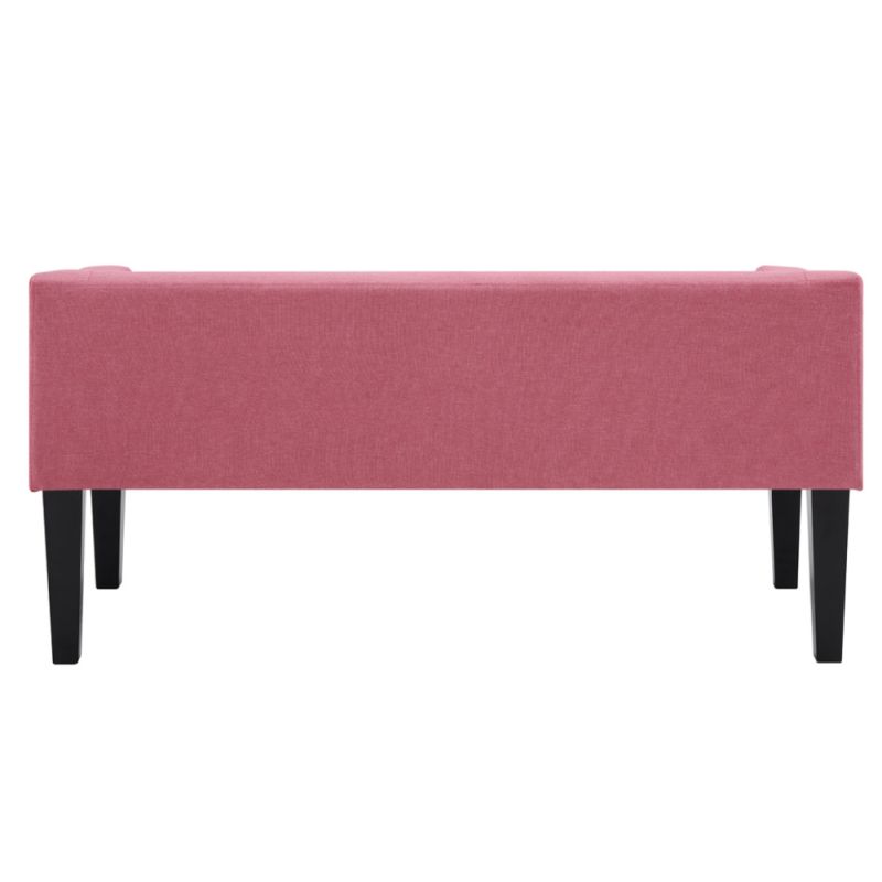 Lavica, 127cm, ružová látka, čierne drevo, FIRONA