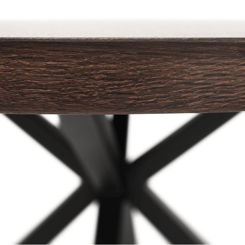 Jedálenský stôl, okrúhly 120cm, MDF, tmavý dub, čierny, MEDOR