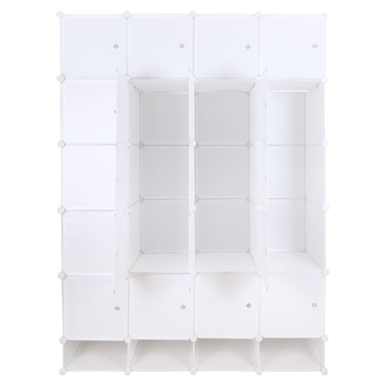 Modulárna multifunkčná skriňa, 148cm, biela, ZAFOD