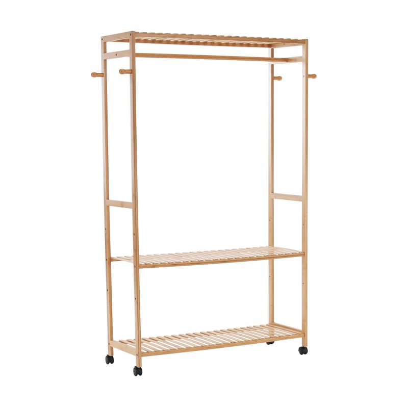 Šatníkový organizér, 112cm, bambus, prírodný, MELAR