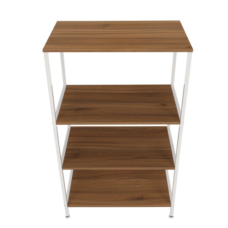 Regál, 60cm, 4-policový, biely, dub sonoma, SALVE