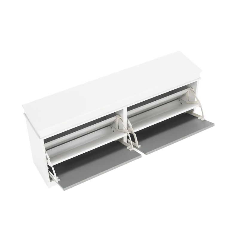 Botník, 104cm, 2-radový, biely, sivý, SEBER TYP 4