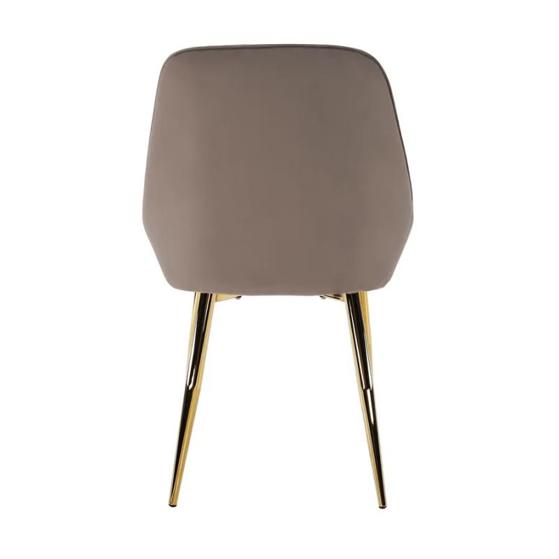 Jedálenská stolička, sivohnedá Taupe látka, nohy gold chróm zlatý, PERLIA