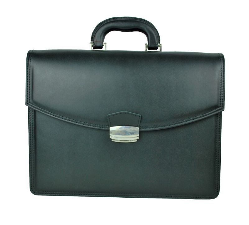 Kožená aktovka z pravej kože č.7756 v čiernej farbe